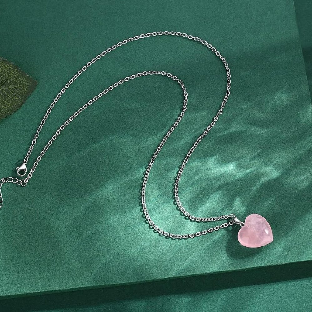 Stunning Rose Quartz Necklace Great‎ for Valentines Day